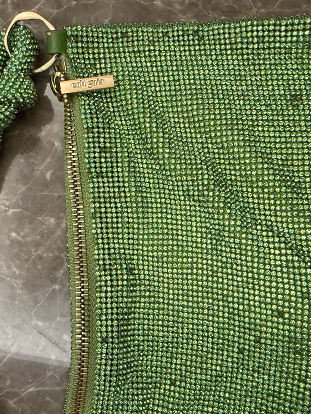 cult gaia Lime Crystal Mesh Knot-Handle Shoulder Bag - Picture 8 of 15